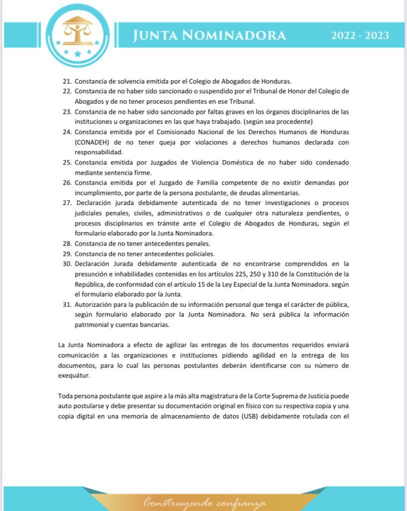 Convocatoria a postulaciones de abogados y abogadas